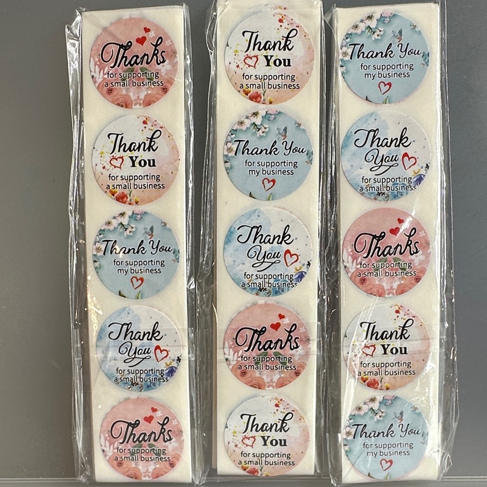 300 1 Inch Thank You Stickers for Small Business - Multicolor